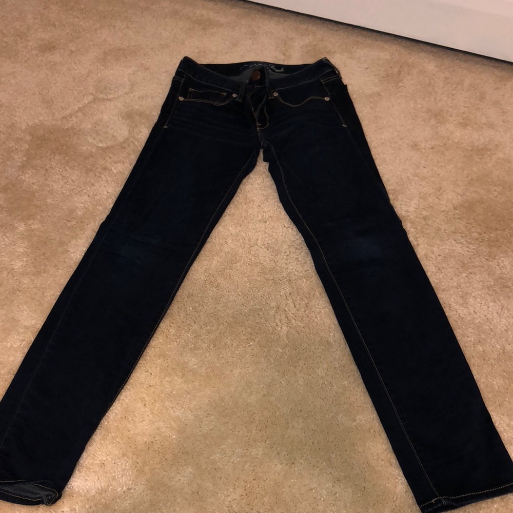 AE dark blue skinny jeans